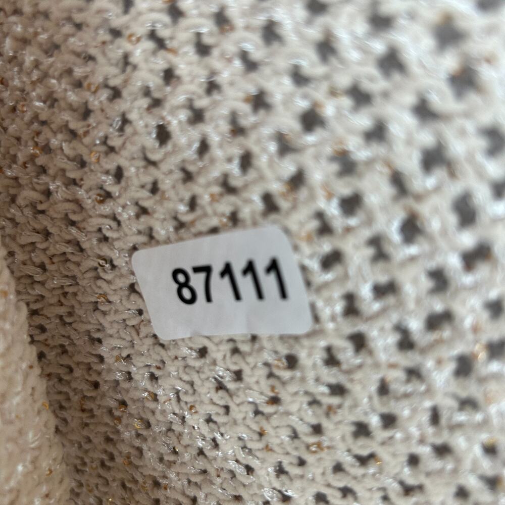 JOIE Sweater M Chenille Metallic Sequin Mesh Stitch Vest Pullover Beige Silver - Picture 10 of 10